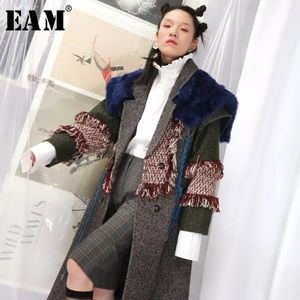 Wool colorful lapel coat
